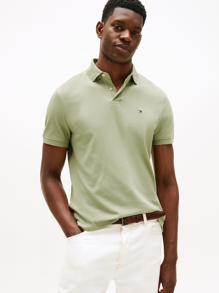 Tommy Hilfiger Green 1985 Regular Fit Pique Polo Shirt - Image 7 of 7 Tommy Hilfiger Green 1985 Regular Fit Pique Polo Shirt - Image 7 of 7