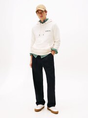 Tommy Hilfiger Cream Back Graphic Terry Hoodie - Image 3 of 5
