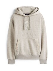 Tommy Hilfiger Grey Varsity Crest Relaxed Fleece Hoodie - Image 5 of 5