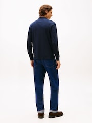 Tommy Hilfiger Blue Interlock Zip Long Sleeve Polo Shirt - Image 3 of 5