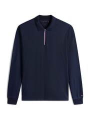 Tommy Hilfiger Blue Interlock Zip Long Sleeve Polo Shirt - Image 5 of 5