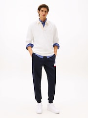 Tommy Hilfiger Blue Colour-Blocked Fleece Cuffed Joggers - Image 2 of 4