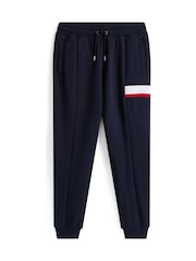 Tommy Hilfiger Blue Colour-Blocked Fleece Cuffed Joggers - Image 4 of 4