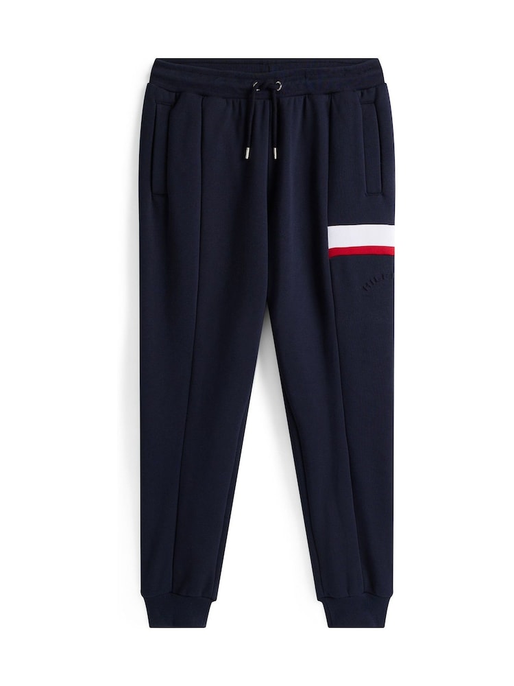 Tommy Hilfiger Blue Colour-Blocked Fleece Cuffed Joggers - Image 4 of 4