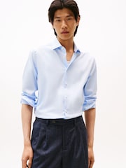 Tommy Hilfiger Blue Smart Casual Flex Slim Fit Shirt - Image 1 of 5