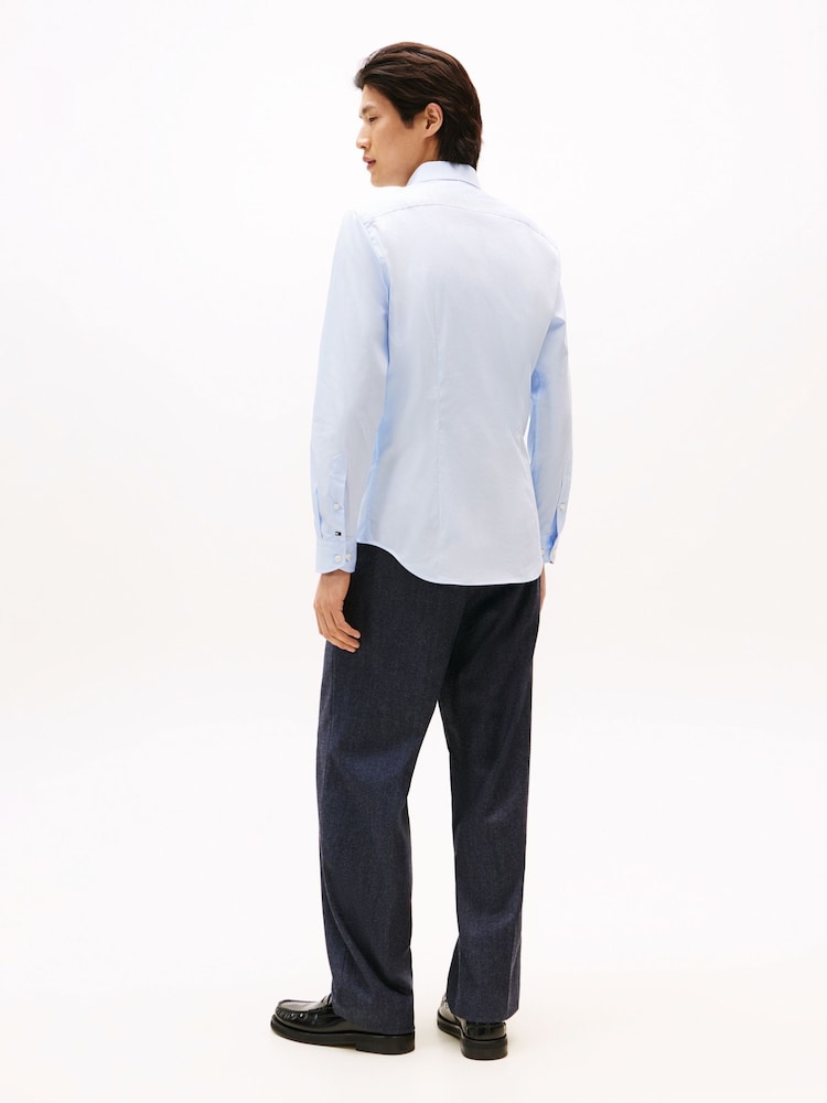 Tommy Hilfiger Blue Smart Casual Flex Slim Fit Shirt - Image 2 of 5