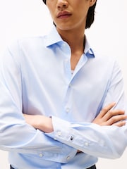 Tommy Hilfiger Blue Smart Casual Flex Slim Fit Shirt - Image 4 of 5