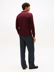 Tommy Hilfiger Red Regular Fit Long Sleeved Liquid Polo Shirt - Image 2 of 5
