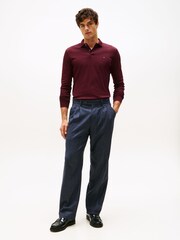Tommy Hilfiger Red Regular Fit Long Sleeved Liquid Polo Shirt - Image 3 of 5