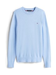 Tommy Hilfiger Blue Crew Neck Jumper With Cashmere - Image 2 of 5