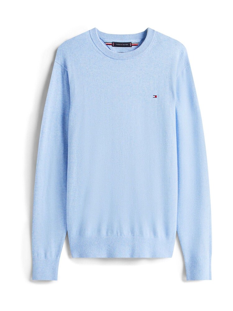 Tommy Hilfiger Blue Crew Neck Jumper With Cashmere - Image 2 of 5 Tommy Hilfiger Blue Crew Neck Jumper With Cashmere - Image 2 of 5
