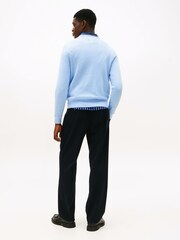 Tommy Hilfiger Blue Crew Neck Jumper With Cashmere - Image 5 of 5