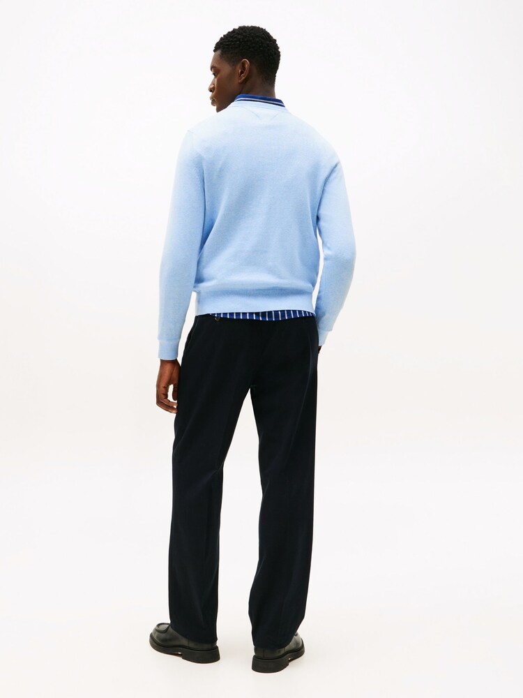 Tommy Hilfiger Blue Crew Neck Jumper With Cashmere - Image 5 of 5 Tommy Hilfiger Blue Crew Neck Jumper With Cashmere - Image 5 of 5