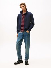 Tommy Hilfiger Blue Signature Tape Zip-Thru Jumper - Image 3 of 5