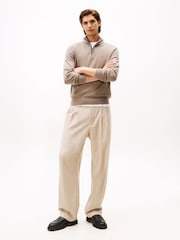 Tommy Hilfiger Brown Half-Zip Jumper With Cashmere - Image 2 of 5