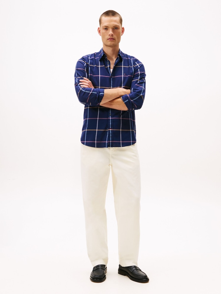 Tommy Hilfiger White Straight Washed Canvas Carpenter Trousers - Image 1 of 5 Tommy Hilfiger White Straight Washed Canvas Carpenter Trousers - Image 1 of 5