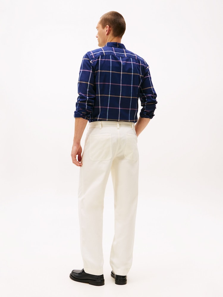 Tommy Hilfiger White Straight Washed Canvas Carpenter Trousers - Image 2 of 5 Tommy Hilfiger White Straight Washed Canvas Carpenter Trousers - Image 2 of 5