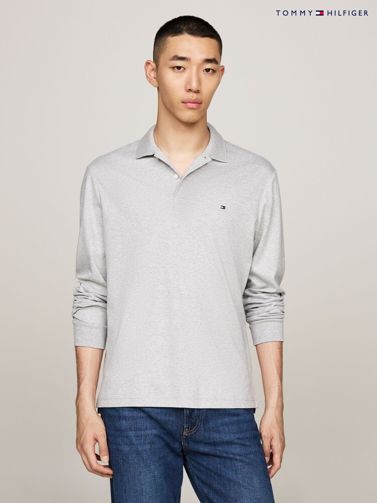 Tommy Hilfiger Grey Regular Fit Long Sleeved Liquid Polo Shirt - Image 2 of 7