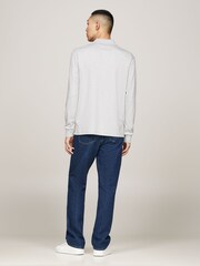Tommy Hilfiger Grey Regular Fit Long Sleeved Liquid Polo Shirt - Image 6 of 7