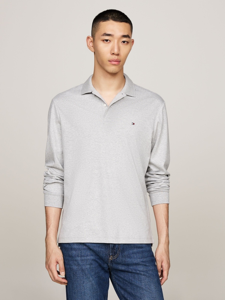 Tommy Hilfiger Grey Regular Fit Long Sleeved Liquid Polo Shirt - Image 7 of 7 Tommy Hilfiger Grey Regular Fit Long Sleeved Liquid Polo Shirt - Image 7 of 7