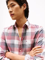 Tommy Hilfiger Red Regular Fit Corduroy Check Shirt - Image 2 of 5