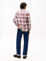 Tommy Hilfiger Red Regular Fit Corduroy Check Shirt - Image 3 of 5