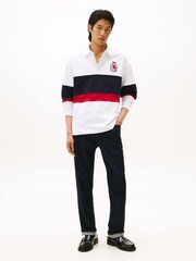 Tommy Hilfiger White TH Crest Appliqué Relaxed Rugby Shirt - Image 3 of 5