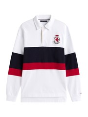 Tommy Hilfiger White TH Crest Appliqué Relaxed Rugby Shirt - Image 5 of 5