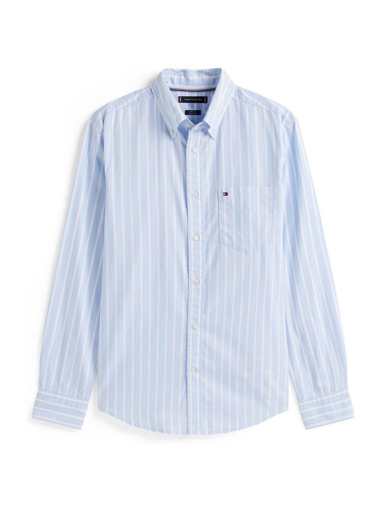 Tommy Hilfiger Blue Flex Regular Fit Stripe Shirt - Image 5 of 5