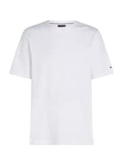 Tommy Hilfiger White Crew Neck Interlock Knit T-Shirt - Image 2 of 7