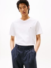 Tommy Hilfiger White Crew Neck Interlock Knit T-Shirt - Image 5 of 7