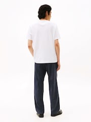 Tommy Hilfiger White Crew Neck Interlock Knit T-Shirt - Image 7 of 7