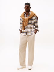 Tommy Hilfiger Cream Regular Fit Tartan Check Shirt - Image 4 of 5