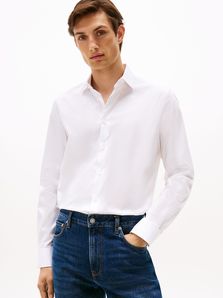 Tommy Hilfiger White Smart Casual Flex Slim Fit Shirt - Image 1 of 5