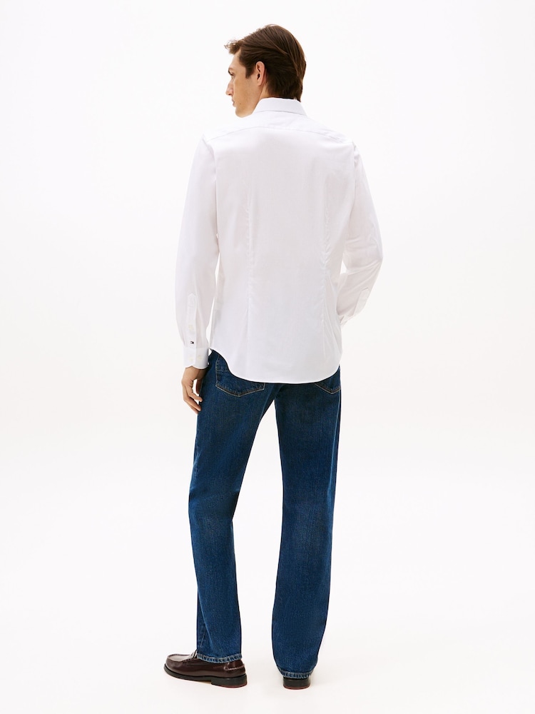 slim fit dress slacks Tommy Hilfiger Men's Regular Fit Cotton Poplin Shirt - White main image 1