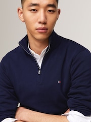 Tommy Hilfiger Blue Half-Zip Jumper With Cashmere - Image 4 of 6