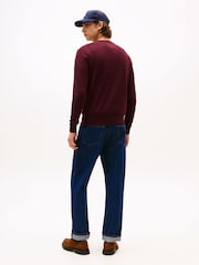 Tommy Hilfiger Red Crew Neck Jumper With Cashmere - Image 3 of 5