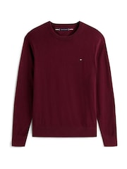 Tommy Hilfiger Red Crew Neck Jumper With Cashmere - Image 5 of 5