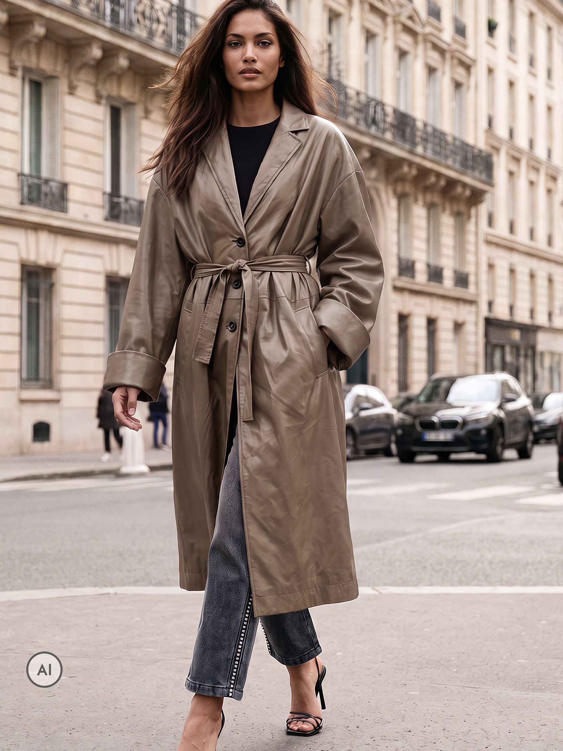 n*s様 create clair Smocking trench coat Buy Religion Natural Grace Oversized Faux Leather Trench Coat In