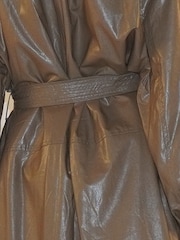 Religion Grace Oversized Faux Leather Mac In Soft Neutral With Belt - Imagen 6 de 7