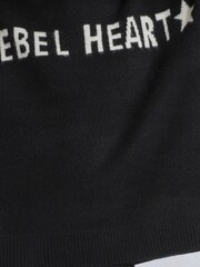 Religion Black Oversized Rebel Heart Slogan Jumper in Soft Yarn - Image 5 of 5