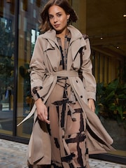 Religion Brown Loose Zoe Maxi Dress In Bold Selvage Black Stripe On Caramel - Image 7 of 8