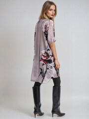 Religion Nude/Pink Diana Tunic Dress With Neck Tie In Rose Heart Print - Image 4 of 6
