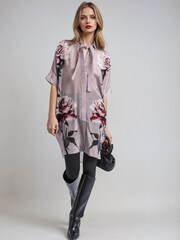 Religion Nude/Pink Diana Tunic Dress With Neck Tie In Rose Heart Print - Image 5 of 6