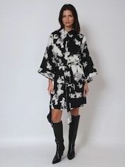 Religion Black Isabel Tunic Shirt Dress With Tie Waist And Pockets - Image 3 of 5