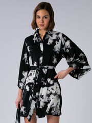 Religion Black Isabel Tunic Shirt Dress With Tie Waist And Pockets - Image 8 of 8