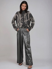Religion Maya Zip Thru Cardigan In Abstract Stripe Jaquard - Bild 2 von 6