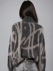 Religion Maya Zip Thru Cardigan In Abstract Stripe Jaquard - Bild 5 von 6
