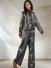 Religion Maya Zip Thru Cardigan In Abstract Stripe Jaquard - Bild 6 von 6