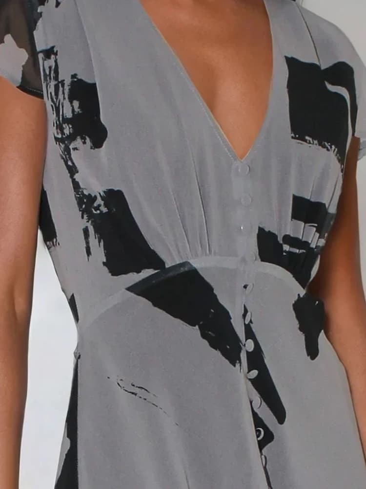 Buy Religion Grey Indium Maxi Tea Dress With Feminine Button Detail In  Abstract from Next Gibraltar